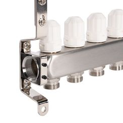 Коллектор Royal Thermo нерж. в сборе универсальный 1 ВР-3/4 НР с автомат. воздухоотвод-ми 9 вых.