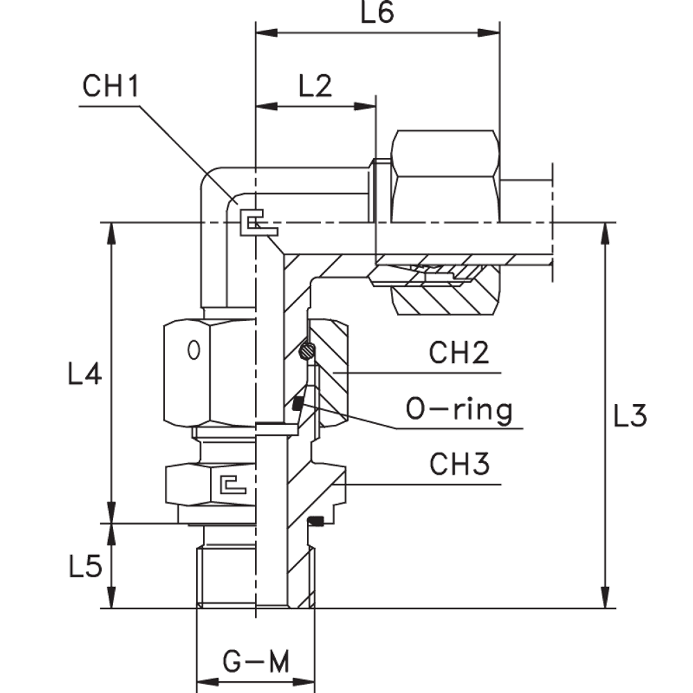 Штуцер FNE90 DL22 M26x1.5" (корпус)