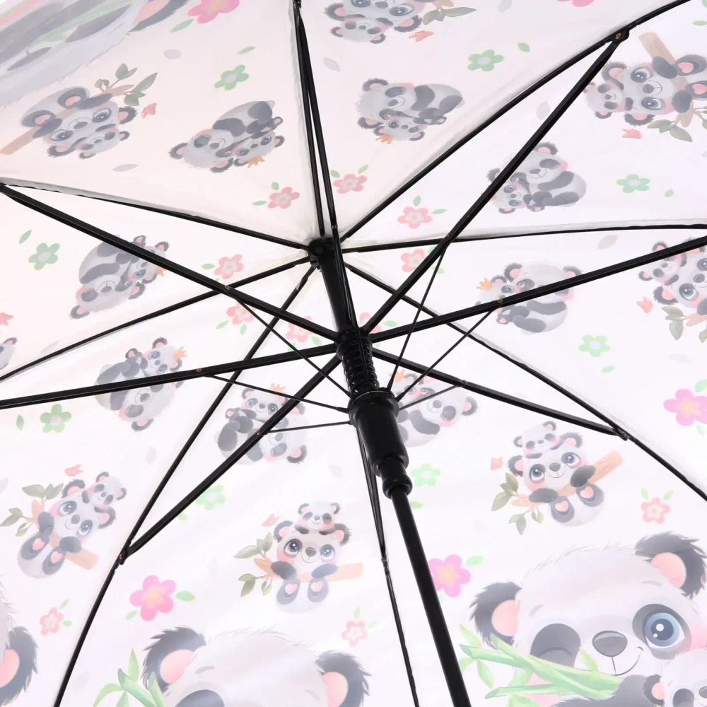 Зонт детский полуавтомат «Милая панда», 8 спиц, d-80см, длина в слож. виде 65см