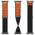 Ремешок Spigen WBF1 BAND для Apple Watch 6 / 7 / 8 / 9 / 10 / SE / Ultra 1 / 2 (44 / 45 / 46 / 49 mm) черный/оранжевый
