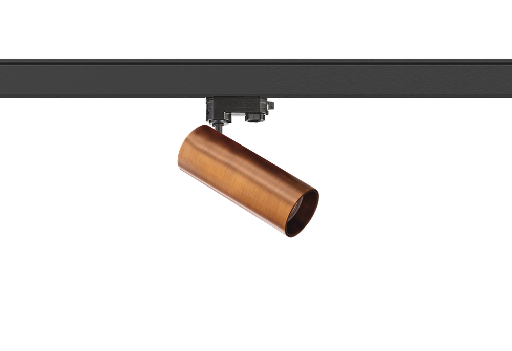 Светильник трековый, GU10, D57хH202мм, IP20, черный-бронза, без лампы