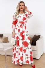 Платье Марго (белый/розы) Р11-1245 Nikol
