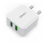 Зарядное уст-во USBx2 Auto-ID (2.4A) LDNIO A2201+IOS кабель