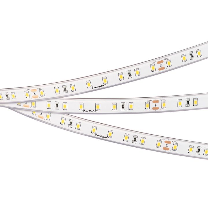 Светодиодная влагозащищенная лента Arlight 8W/m 80Led/m 2835SMD холодный белый 5M RTW-PS-A80-12mm 24V White6000 045159