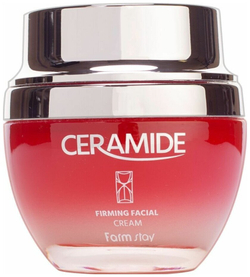 FarmStay Ceramide Укрепляющий крем для ухода за кожей лица, шеи и зоны декольте с керамидами, корейская косметика. 50 мл