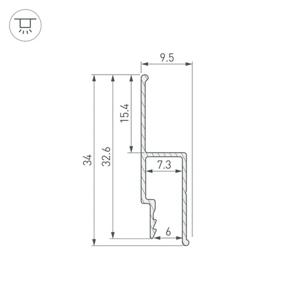 Профиль STRETCH-WALL-TECH-2000 (Arlight, Алюминий) 056254