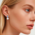 Серьги Dyrberg Kern EMO SS LIGHT BLUE / WHITE PEARL 480037