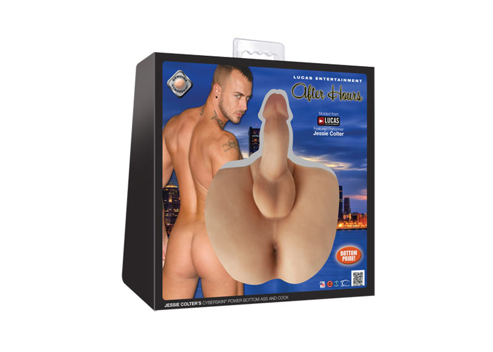 Мастурбатор в виде мужской попки с фаллосом After Hours Jessie Colters CyberSkin Power Bottom Ass & Cock (Цвет: телесный)