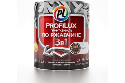 Грунт-эмаль по ржавчине 3 в 1 Profilux полуматовая белая
