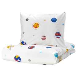 IKEA AFTONSPARV  (ИКЕА АФТОНСПАРВ)  -  Пододеяльник и наволочка, космос/мультиколор, 150x200/50x60 см