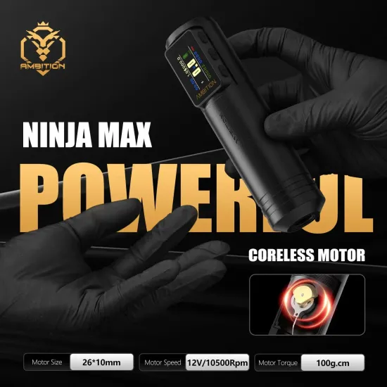 Ambition "NINJA MAX" (беспроводная машинка для профессиональной татуировки)