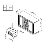 Комод белый с ящиками и дверцами Харви из массива сосны с филенкой для спальни и кухни в викторианском стиле, комод деревянный для вещей и одежды на ножках напольный