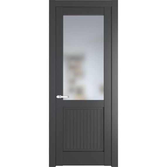 Межкомнатная дверь эмаль Profil Doors 3.2.2PM графит остеклённая