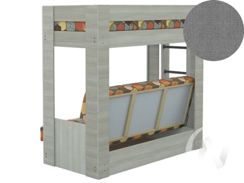 Диван-кровать двухъярусный КМ.009.01-016-00 (ясень шимо светлый/SAVANA PLUS MOUSE 1 Вариант)