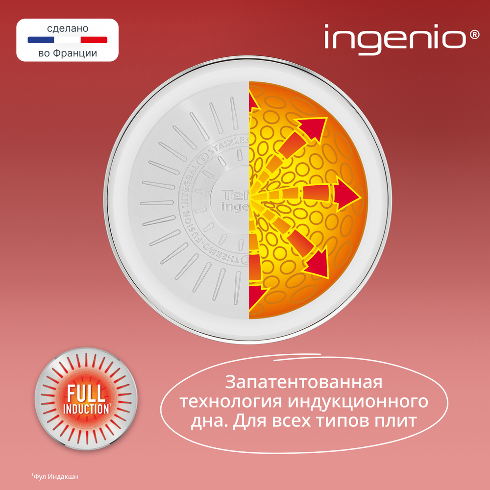 Набор посуды Tefal Ingenio Emotion из 5 предметов 16/20/22/28 см L897S574