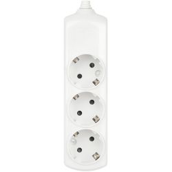 Колодка ЭРА K-3e 3 розетки с зазeмлением белая | Колодки
