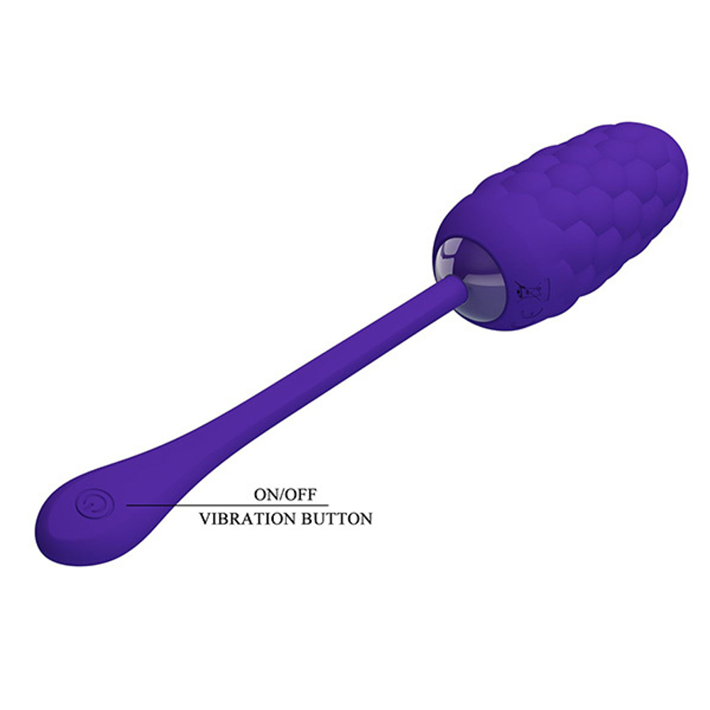 Фиолетовое рельефное перезаряжаемое виброяйцо 8см Pretty Love Marina BI-014708-3