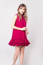 Платье с воланом без рукавов мини