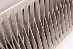 "Касабланка" правый модуль плетеный из роупа, каркас алюминий светло-серый (RAL7035) муар, роуп серо-коричневый 23мм, ткань бежевая 052