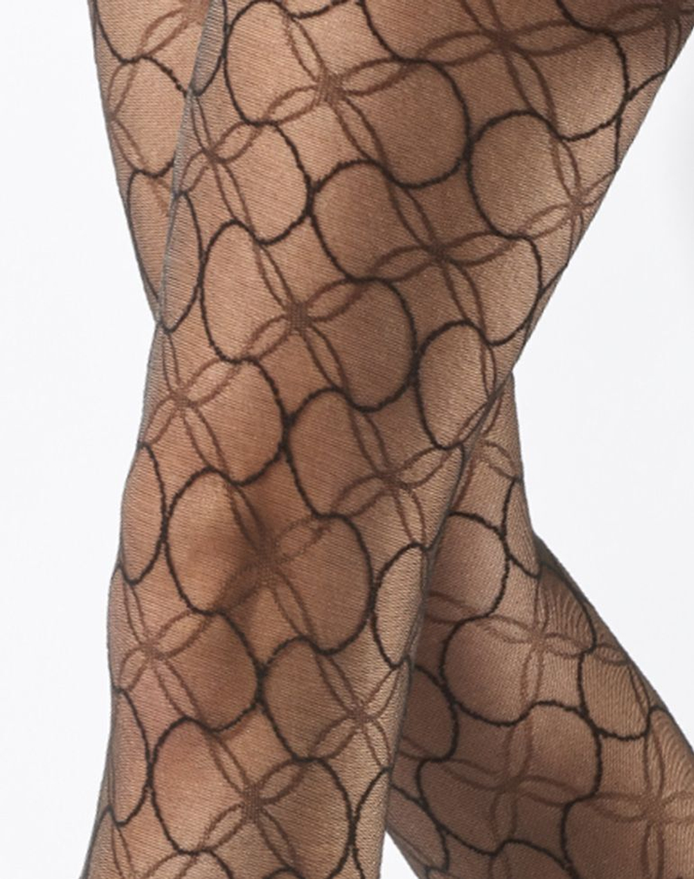 Колготки-сетка с рисунком в виде пузырей (Размер: S-M-L) (Цвет: черный)