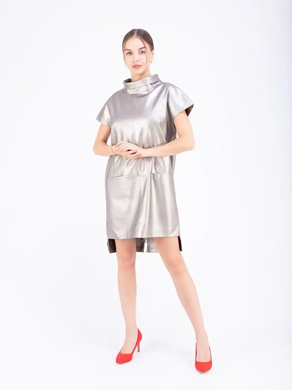 Платье женское кожаное, платье  экокожа