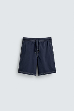 ZARA ДЛИННЫЕ ПЛАВКИ С КОНТРАСТНОЙ ОТСТРОЧКОЙ, МОРСКОЙ СИНИЙ