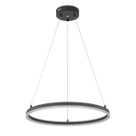 Подвесной светодиодный светильник 43Вт, 3136Лм, 3000-6500К, Ra>80, плавная регулировка мощности, изменение цветовой температуры, ночник, управление со смартфона, металл/акрил, черный