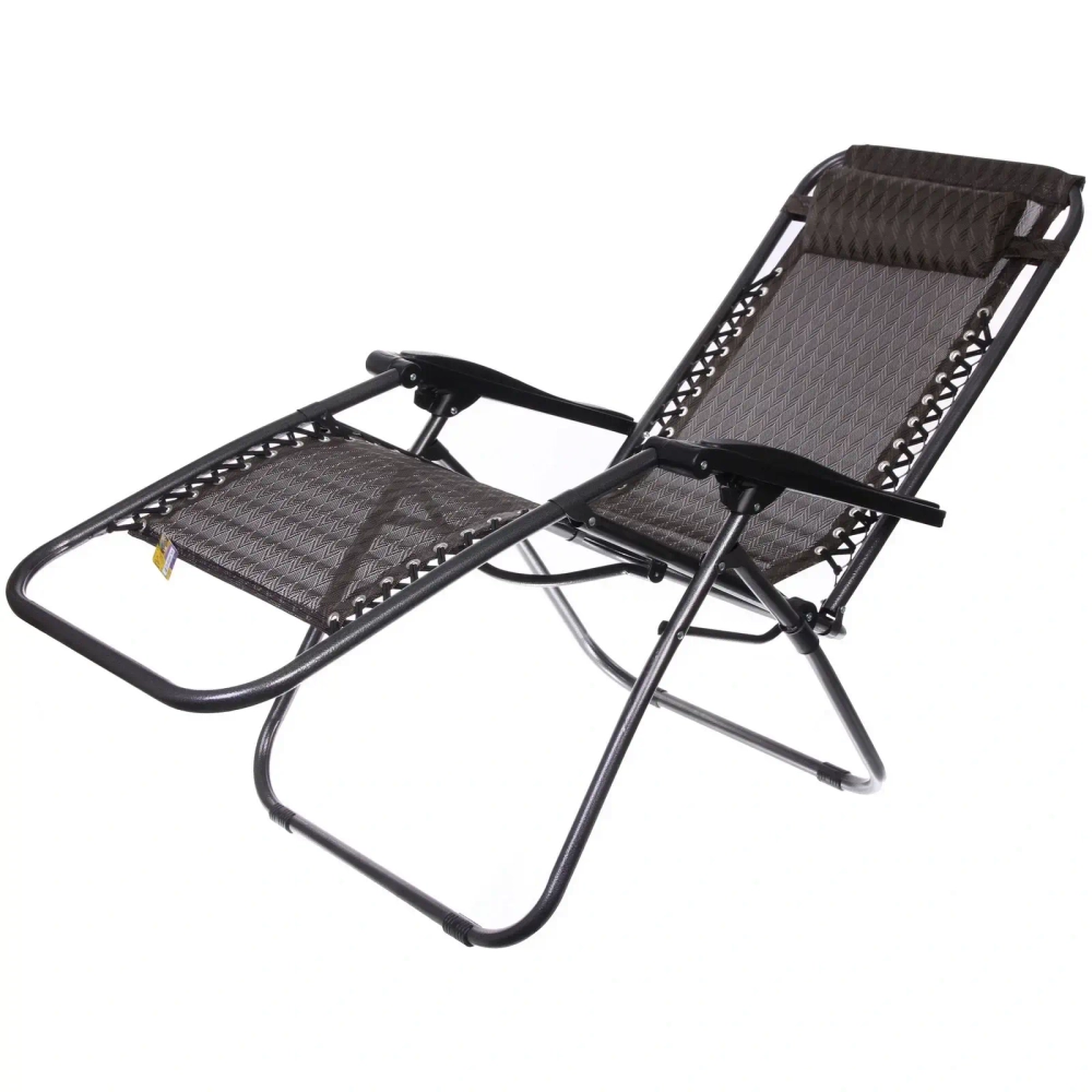 Шезлонг (кресло) 177*64*113см «Уют» с подголовником, 2 положения, коричневый ДоброСад