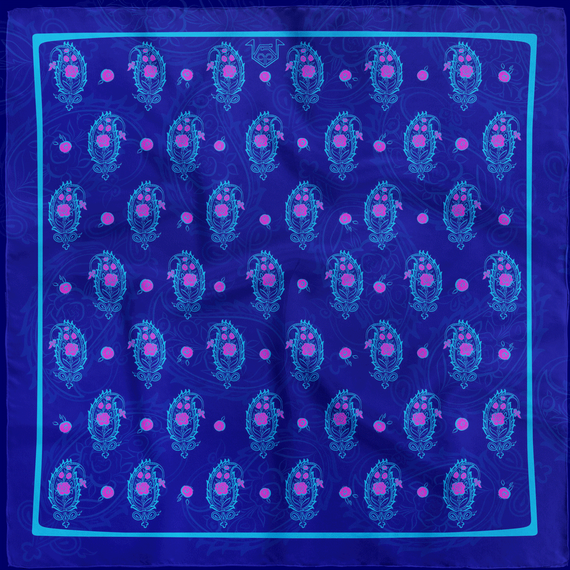 Yaylıq\Scarf Butalı (mavi) 30×30 sm
