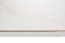 "Меркурий" стол интерьерный раздвижной обеденный из керамики, цвет белый глянцевый