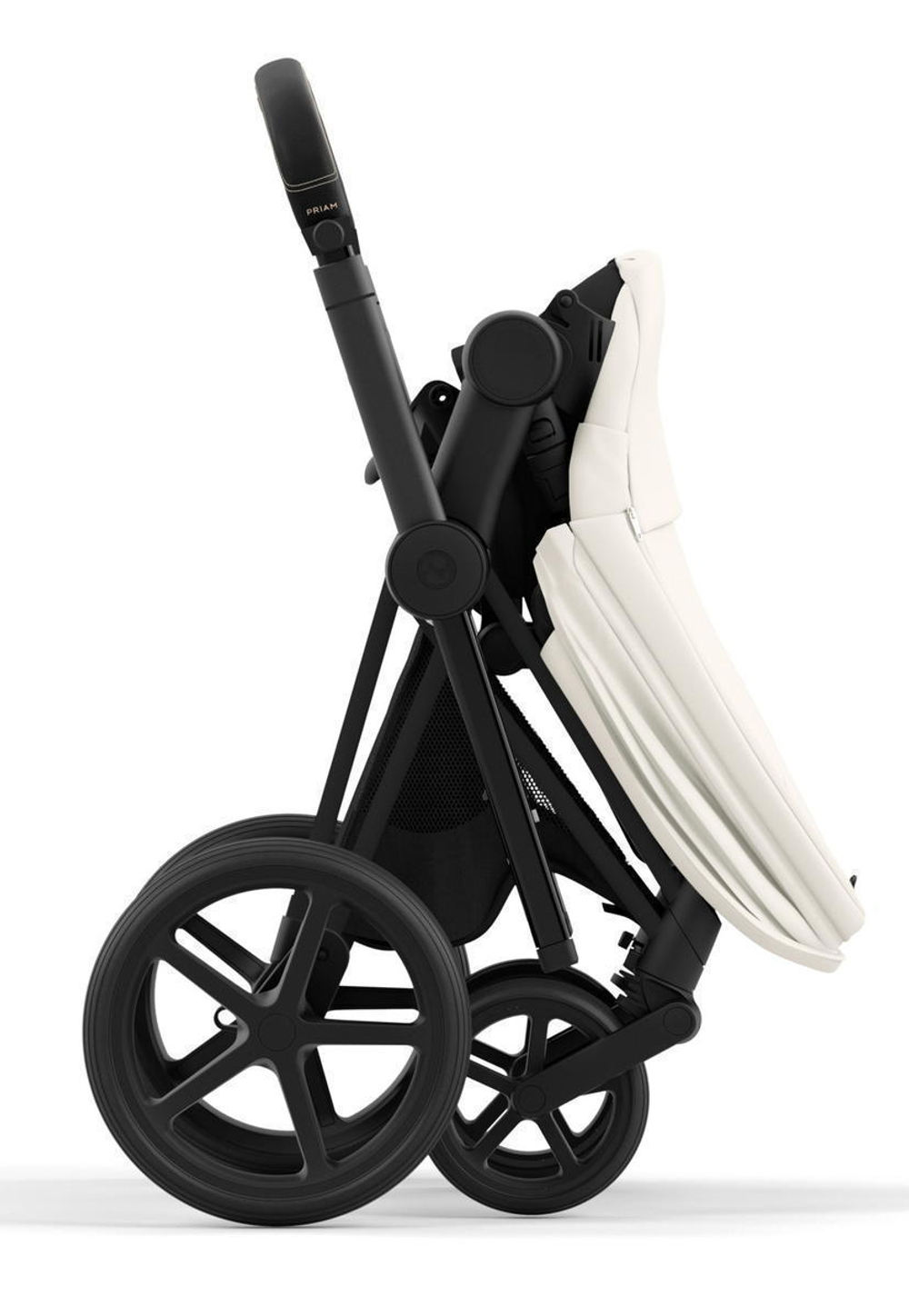 Коляска Cybex Priam IV Matt Black complete и автокресло Cloud G i-Size Moon Black Plus 3 в 1 Off White