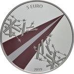 ЛАТВИЯ, 2019, 5 ЕВРО [СЕРЕБРО] [PROOF]
