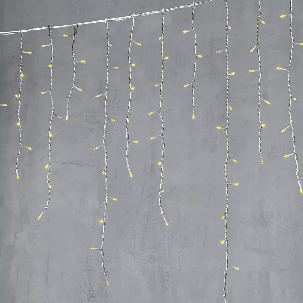 Светодиодная бахрома 5*0,9 м., 348 желтых LED ламп, силиконовый прозрачный провод, Beauty Led (ECC348-10-2Y)