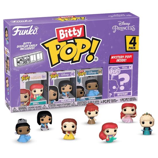 Фигурка Funko Bitty POP! Disney Princess S1 Ariel+Mulan+Teana+Mystery (1 of 4) 4PK 73027 (00055302/121124/0171981/13, Китай)
