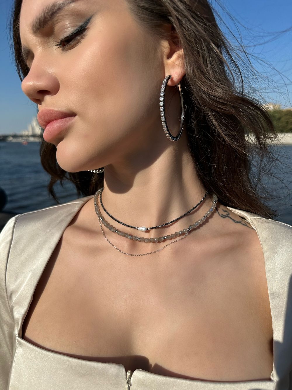 Чокер из марказита One Pearls