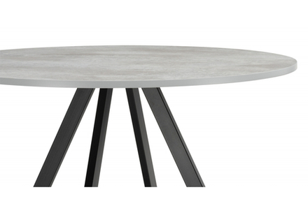 Стол деревянный Woodville Баргел 90х90х75 бетон, черный, ножки черные