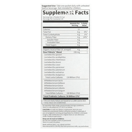 Garden of Life, Компания Dr. Формула пробиотиков, Fitbiotic ™, без добавок, 50 млрд КОЕ, 20 пакетиков по 4,2 г (0,15 унции)