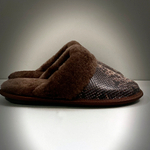 Тапочки для дома из кожи с тиснением Змейка