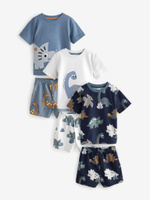 Пижама для мальчика Next AC0-926, 3 шт., Голубой, Белый, Темно-синий