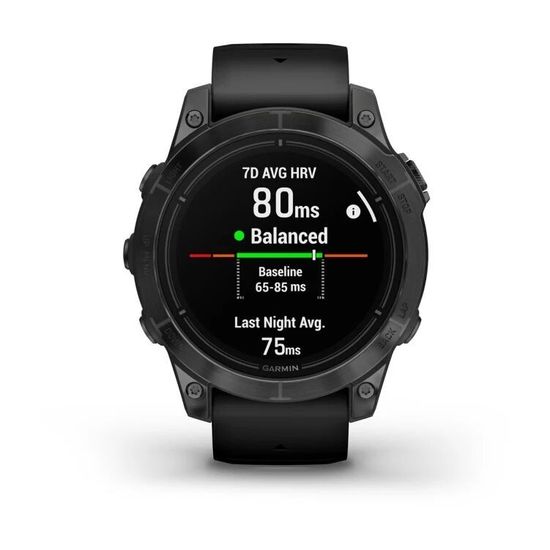 Умные часы Garmin Epix Pro (Gen 2) Standard Edition 47 mm Slate Grey, титановый угольно-серый, DLC, черный силиконовый ремешок