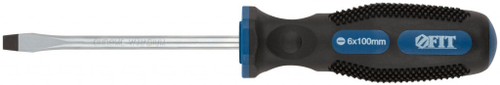 Отвертка "Универсал" CrV сталь прорезиненная ручка Профи 6х100 мм SL FIT 55144