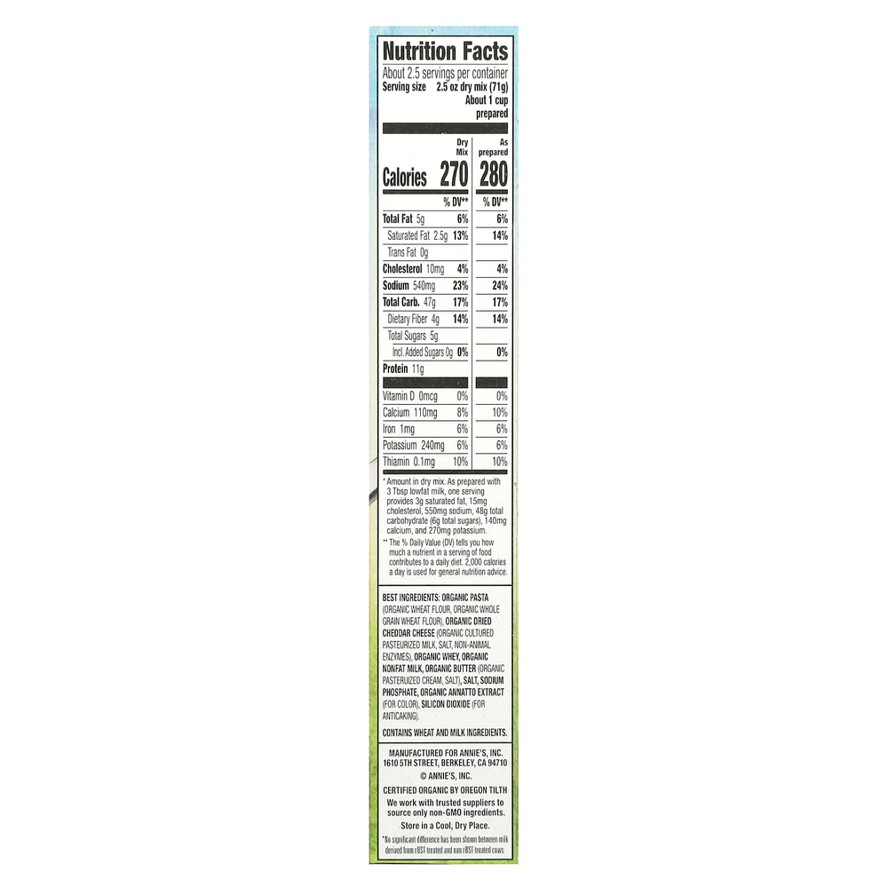 Annie's Homegrown, Макароны на травах и классический чеддер, 170 г (6 унций)