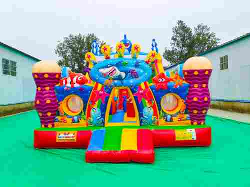 Коммерческий надувной батут с горкой «В гостях у моря 3» 9*5*5 м