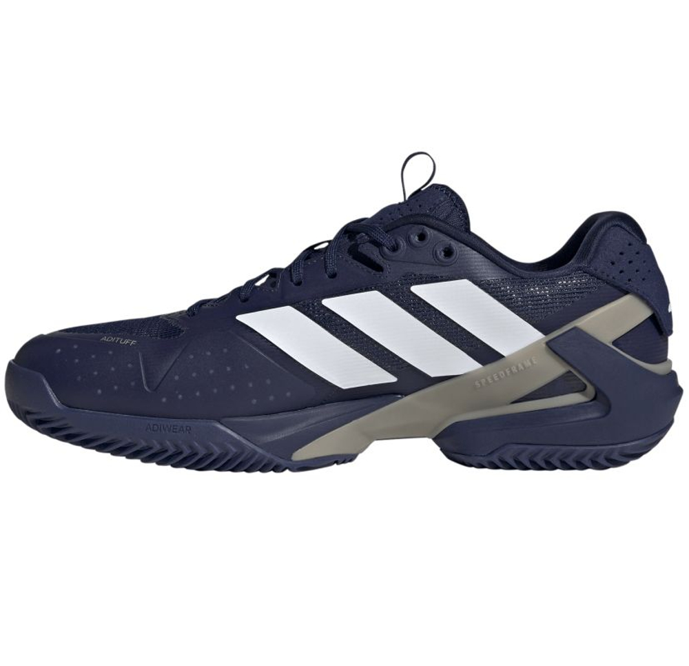 Мужские кроссовки теннисные Adidas Adizero Ubersonic 5 M Clay - dark blue/cloud white/cyber metallic
