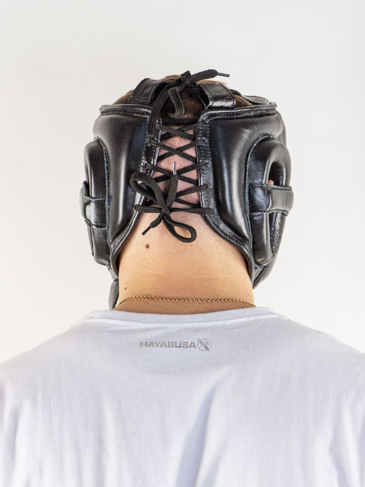 Шлем боксерский LEADERS LS FULL LEATHER с бамперной защитой BK ( кожа, черный)