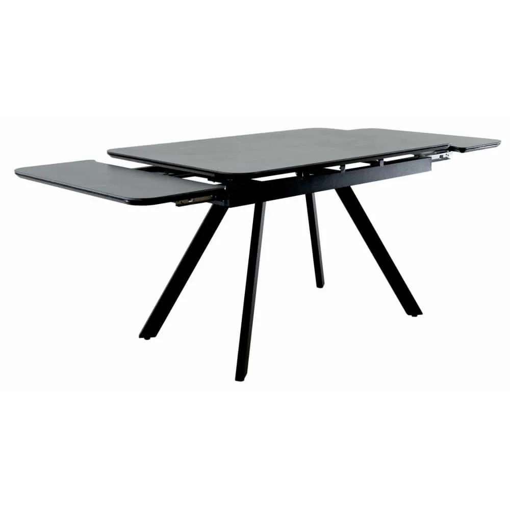 Стол Bradex Home Arthur раскладной 120-184x80x75см, керамогранит чёрный мрамор Greys Black, чёрный