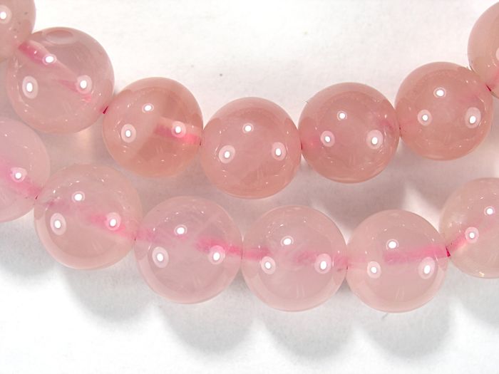 Бусина из кварца розового (Мадагаскар), класс А, шар гладкий 8мм