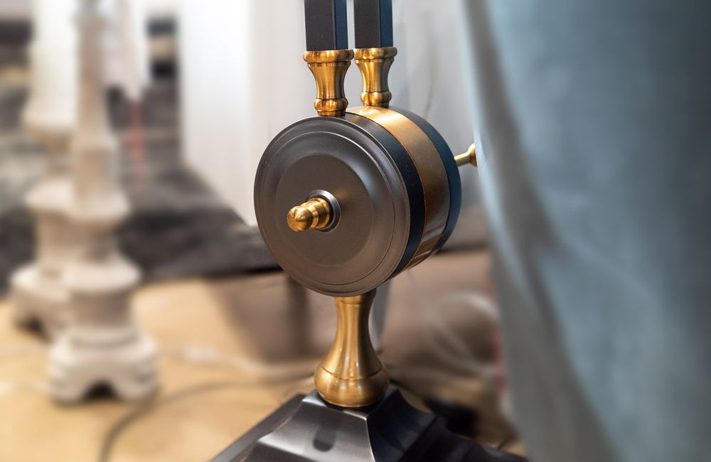 Торшер KM603F brass/black