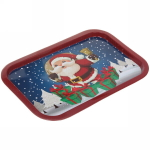 Поднос жестяной 34,5*23,5см «Дед Мороз с подарками»