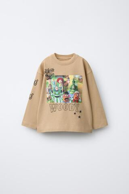 ZARA ФУТБОЛКА С ПРИНТОМ TOY STORY © DISNEY PIXAR, СВЕТЛО-КОРИЧНЕВЫЙ